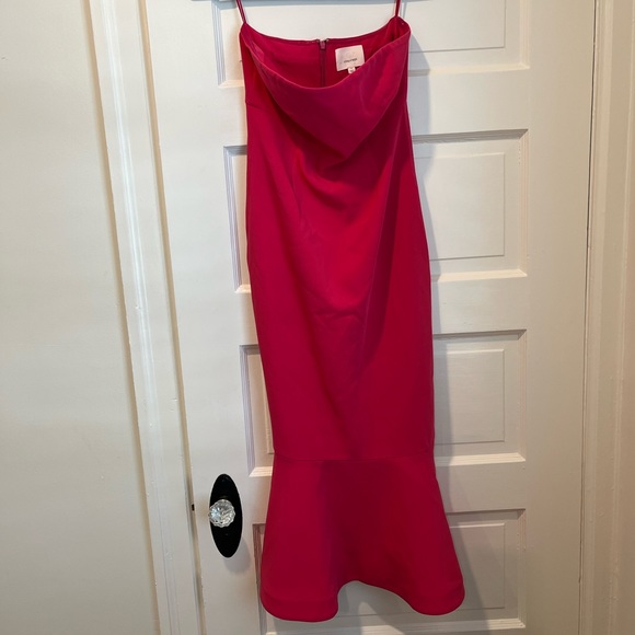 Dresses & Skirts - 5a7 cinq a sept Hot pink strapless three-quarter length dress